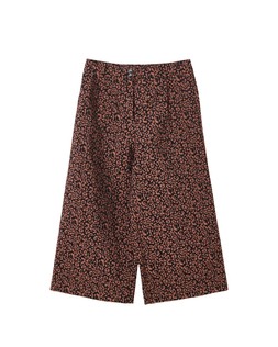 Brown Animal Print Jacquard Cropped Wide Leg Trousers £75
