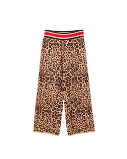 Brown Animal Print Knitted Wide Leg Trousers £68
