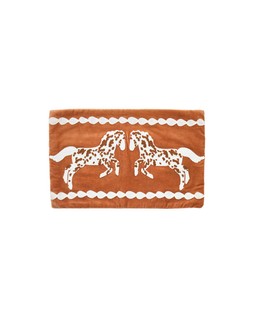 Brown & Cream Embroidered Horse Velvet Cushion Cover £25