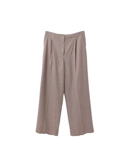 Brown & Pink Checked Cropped Wide Leg Trousers £70