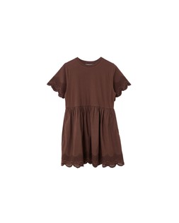 Brown Scalloped Broderie Mini T-Shirt Dress £75