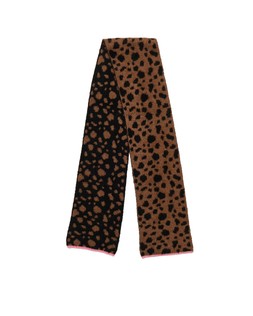 Chesnut Brown Animal Spotty Scarf With Pink Trim £39.50