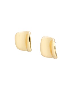 Cierre Shiny Gold Tone Square Stud Earrings £18