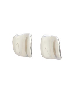 Cierre Shiny Silver Tone Square Stud Earrings £18