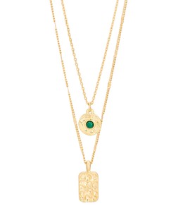 Claire Molten Charm Gold Tone Layered Pendant Necklace £26