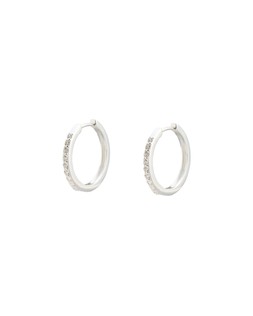 Clear Silver Stone Large Hoop Earrings £48