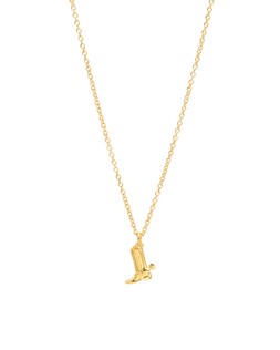 Cowboy Boot Charm Gold Plated Pendant Necklace £42