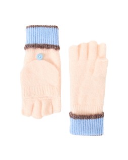 Cream & Blue Stripe Knitted Fingerless Mitten Gloves £31.50