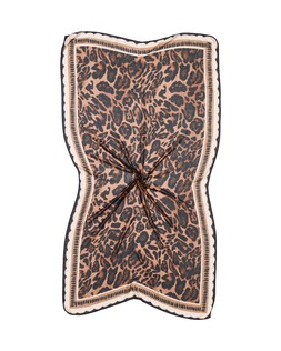 Dark Brown Leopard Print Scallop Detail Lightweight Scarf £28