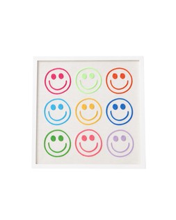 Embroidered Happy Faces Framed Wall Art £70