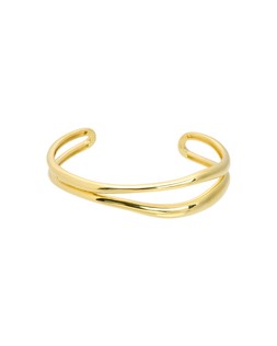 Galia Wavy Shaped Gold Plated Chunky Cuff Bangle £65