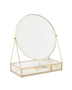 Gold & Glass Cream Boucle Dressing Table Mirror £70