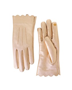 Gold Scalloped Leather Gloves £45