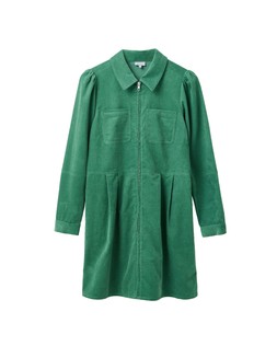Green Corduroy Zip Up Mini Shirt Dress £78