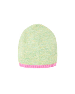 Green Marl & Pink Knitted Beanie Hat £25