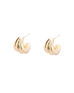 Hadlee Triple Row Gold Tone Small Hoop Earrings £16.50