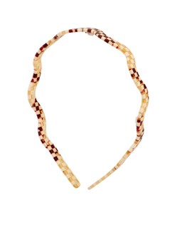 Hettie Brown Checked Resin Wavy Thin Headband £18