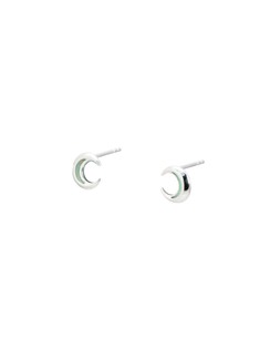 Hilal Opalite Crescent Moon Silver Stud Earrings £36
