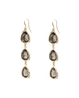 Intira Grey Stone Detail Teardrop Tiered Drop Earrings £24