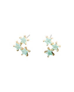 Irena Blue Stone Inlay Triple Star Stud Earrings £12.50