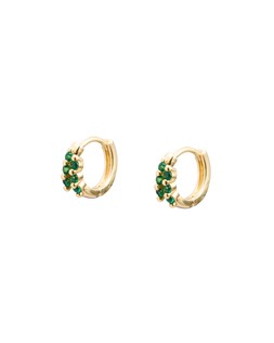 Isola Green Stone Inlay Mini Huggies £14.50