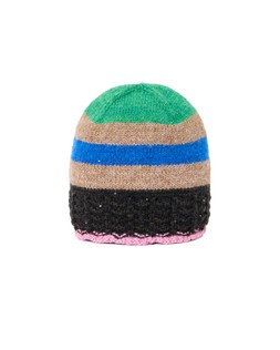 Knitted Stripe Crochet Hat £28