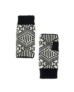 Monochrome Striped Fairisle Fingerless Gloves £24