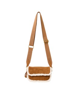Naha Brown Faux Suede Shearling Crossbody Bag £52