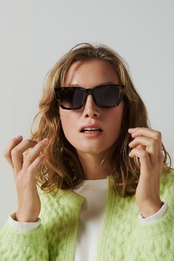 Natural Leopard Colour Border Pleated Square Scarf £22 Green Torte Lime Tip Narrow Angled Sunglasses £26 (1)