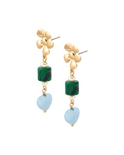 Oliver Bonas Analeigh Flower & Bead Drop Stud Earrings £22
