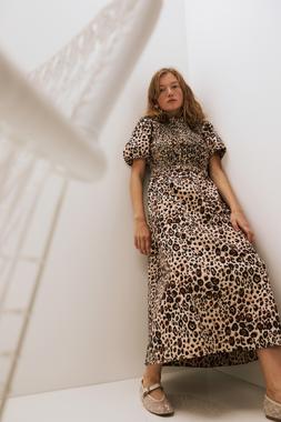 Oliver Bonas Animal Print Smock Bodice Midi Dress £82 Kimberly Fine Metal Statement Flower Earrings £28 Bibi Lou Helia Sparkle Mesh Beige Mary Janes £165 (14)
