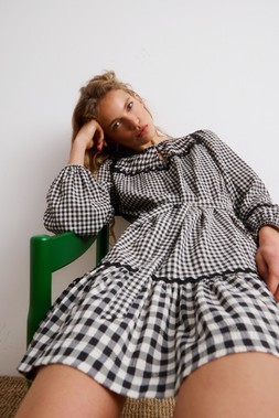 Oliver Bonas Black Gingham Check Mini Dress £75 (5)