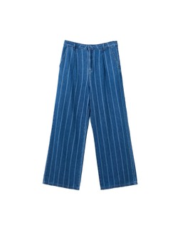 Oliver Bonas Blue Stripe Wide Leg Jean £70