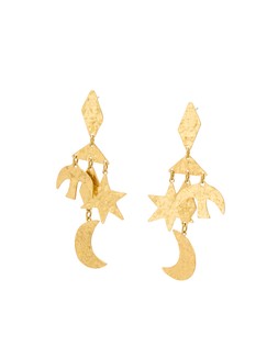 Oliver Bonas Celia Moon & Star Hammered Metal Statement Earrings £22.50