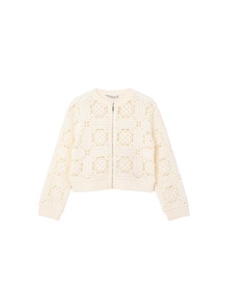 Oliver Bonas Cream Crochet Bomber £68