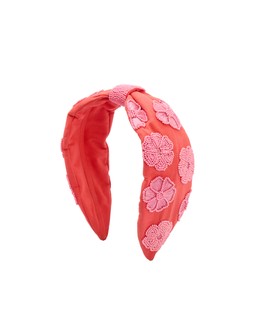 Oliver Bonas Daniela Embroidered & Beaded Flower Pink Headband £28