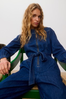 Oliver Bonas Denim Tuck Shoulder Zip Through Jumpsuit £90 (12)