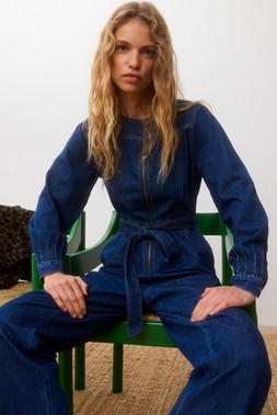 Oliver Bonas Denim Tuck Shoulder Zip Through Jumpsuit £90 (13)