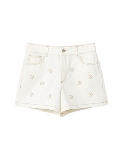 Oliver Bonas Ecru Beaded Denim Shorts £60