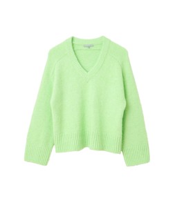 Oliver Bonas Fluffy Green V Neck Jumper £58