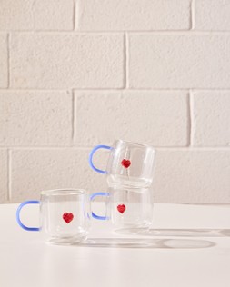 Oliver Bonas Glass Heart Mug 12.50