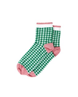 Oliver Bonas Green & Pink Gingham Socks £8.50