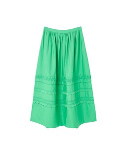 Oliver Bonas Green Poplin Scallop Midi Skirt £75