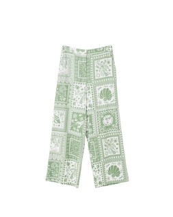 Oliver Bonas Green Tile Print Wide Leg Trouser £68