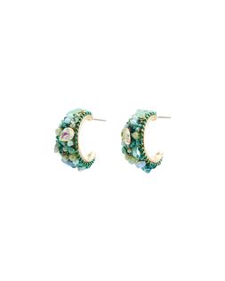 Oliver Bonas Josephine Blue Stone Cluster Hoops £18