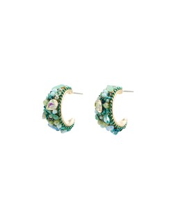 Oliver Bonas Josephine Blue Stone Cluster Hoops £18