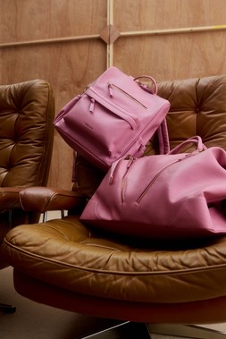 Oliver Bonas Jossie Slouch Maxi Pink Backpack £60 & Oliver Bonas Olivia Slouch Dusty Pink Weekend Bag £70 (1)