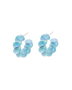 Oliver Bonas Lucia Puffy Blue Line Detail Hoops £16.50