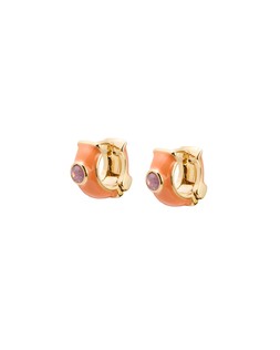 Oliver Bonas Miel Orange Enamel Stone Inlay Mini Hoops £14
