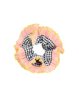 Oliver Bonas Milly Gingham & Pleated Tipped Edge Large Scunchie £16.50